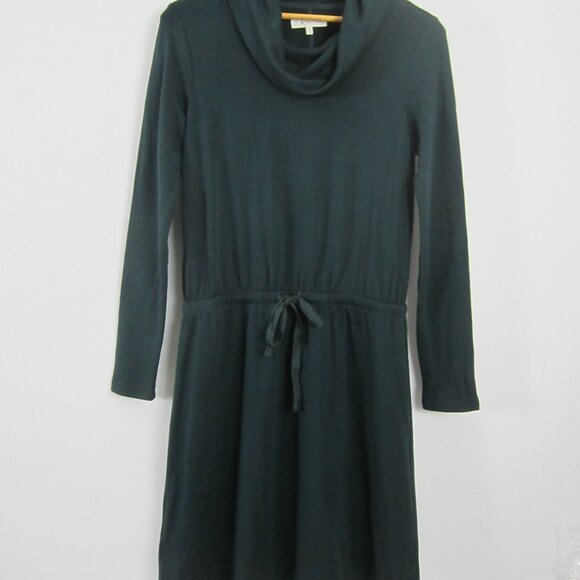 New Lou & Grey LOFT Womens S Dark Green Cowl Neck Soft Jersey Knit Drawstring - Picture 4 of 13